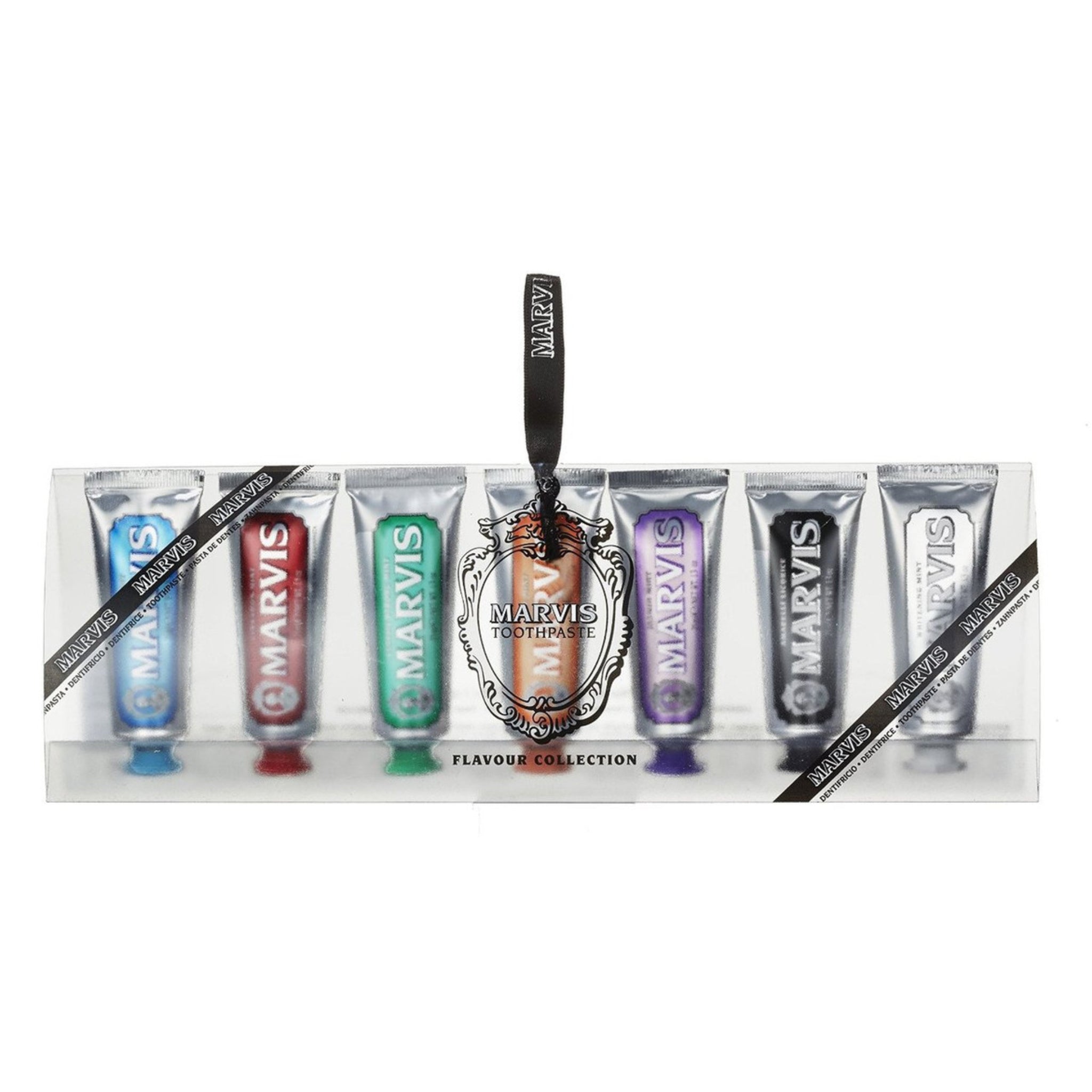 Marvis Toothpaste Gift Set, luxury cream paste, travel-friendly aluminium tube design.