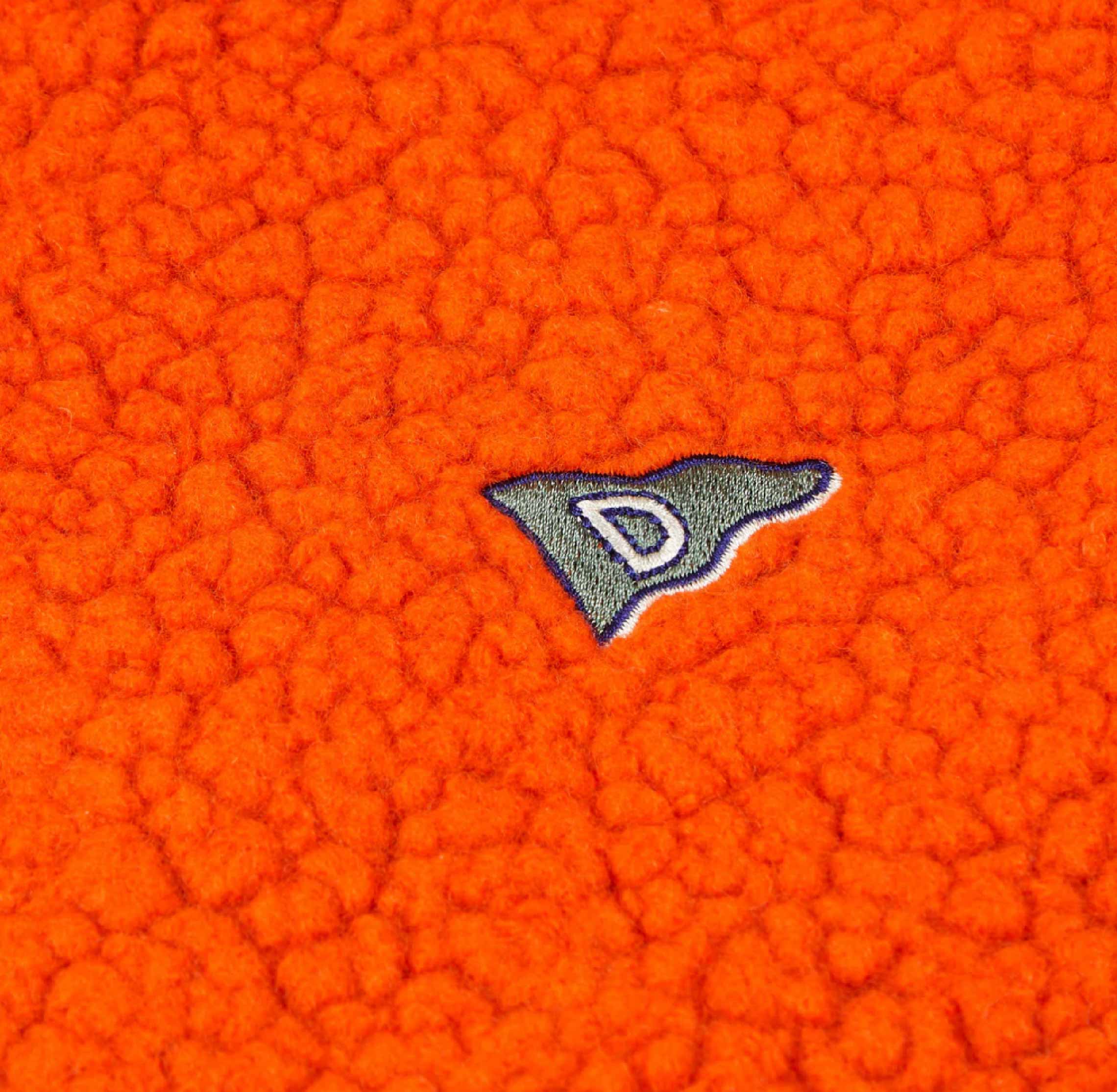 Orange Boucle Wool Zip Fleece Jacket