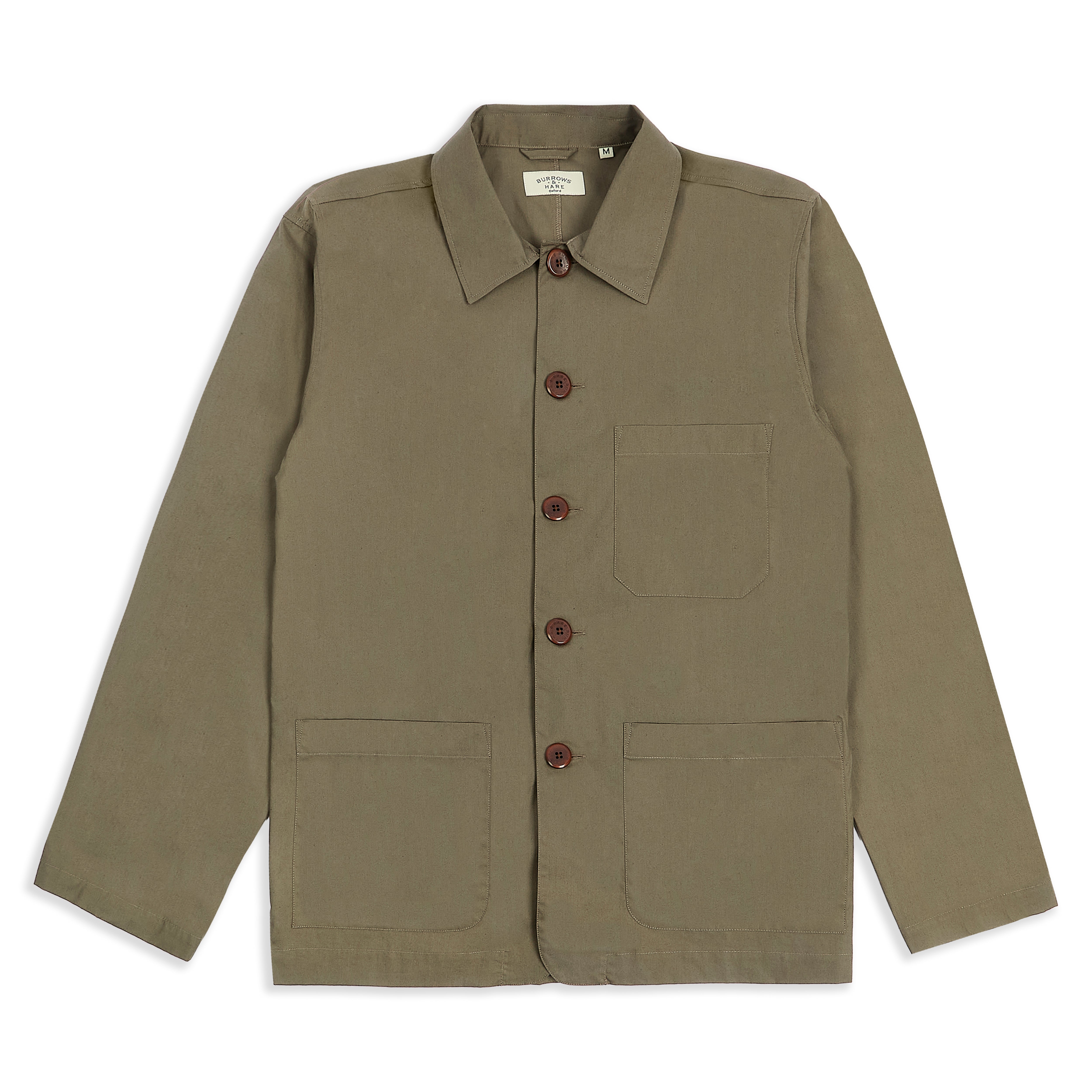 Burrows & Hare Iffley Overshirt Cotton - Olive