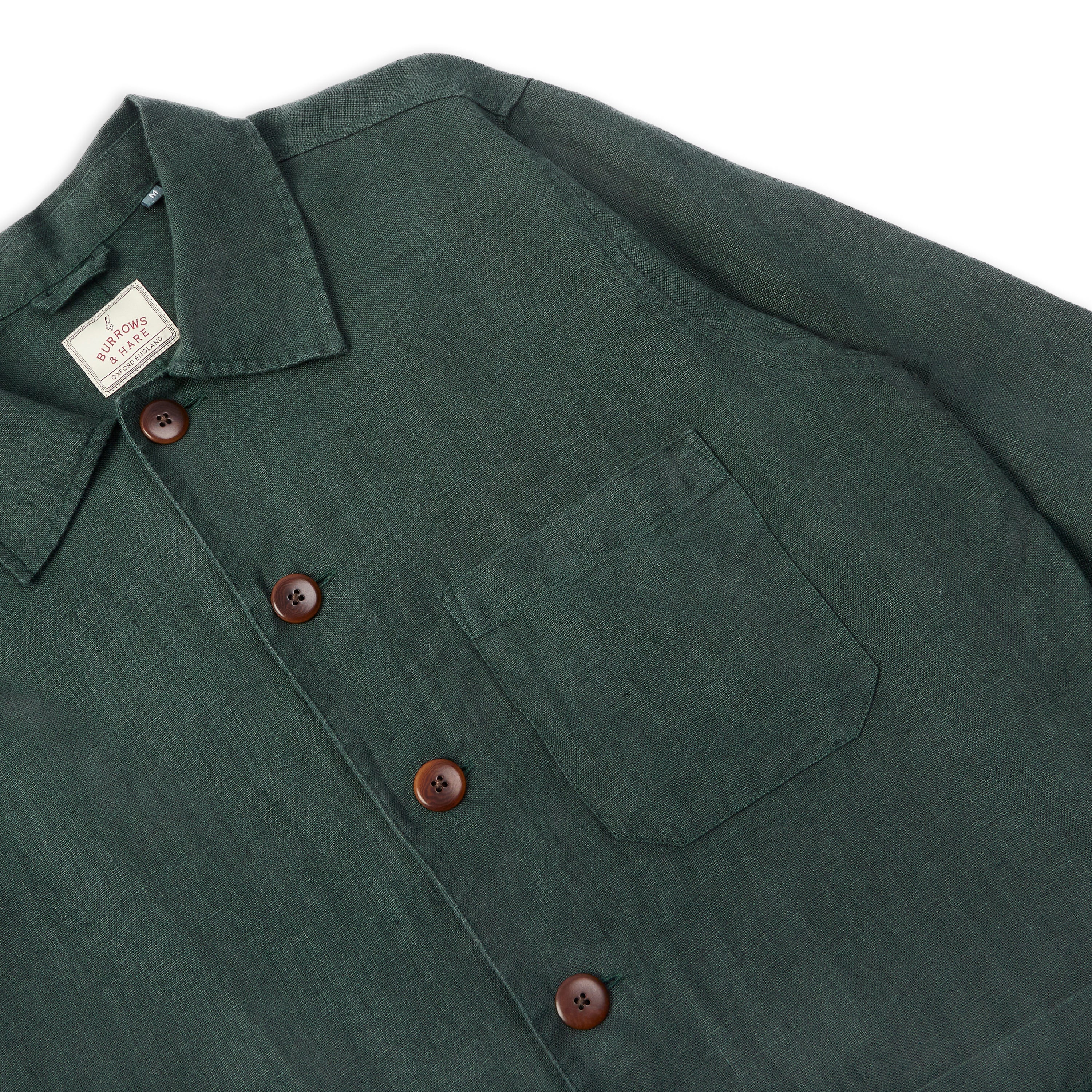 Linen Iffley Jacket - Eucalyptus | Burrows & Hare