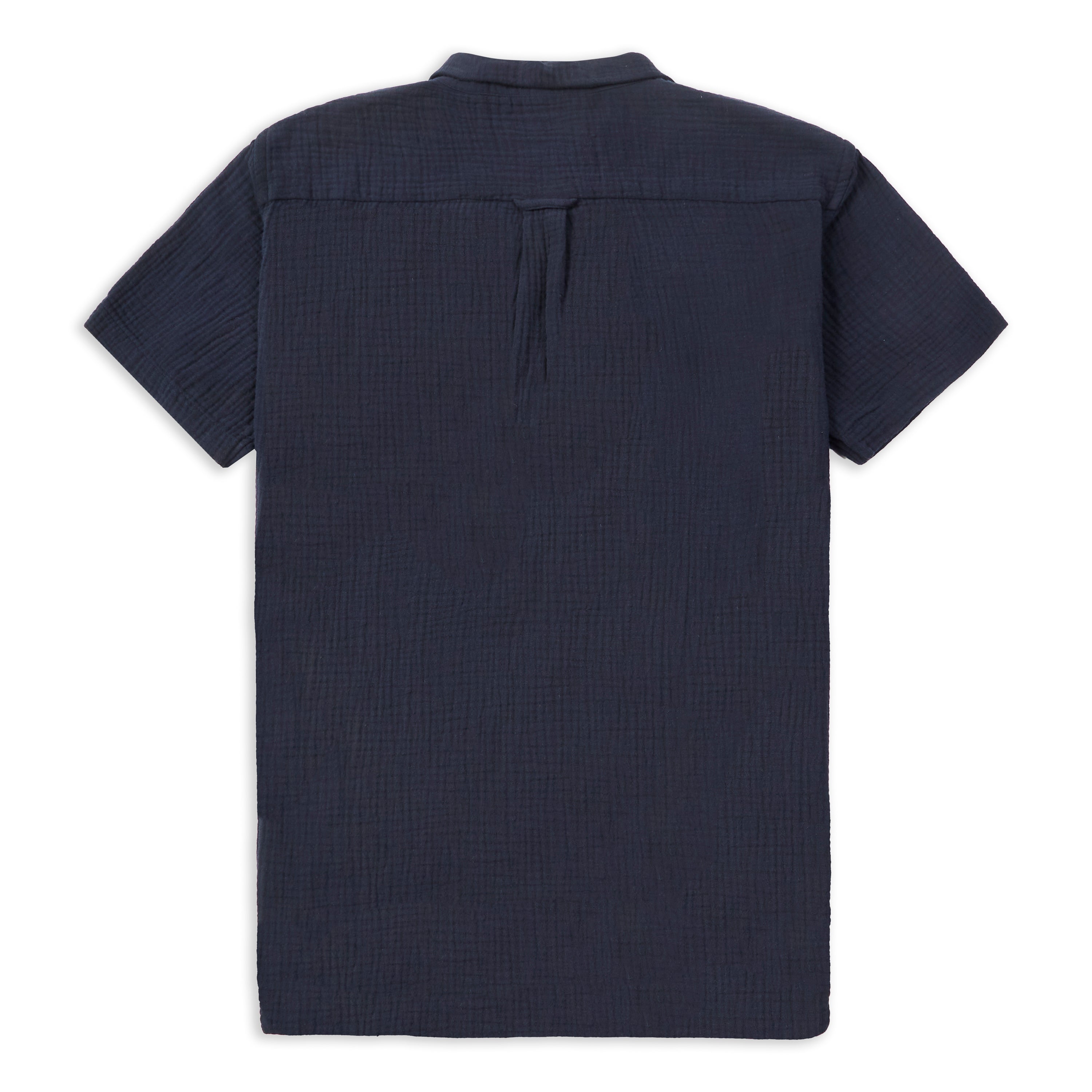 Burrows & Hare Pop Over Short Sleeve Morton Shirt - Navy