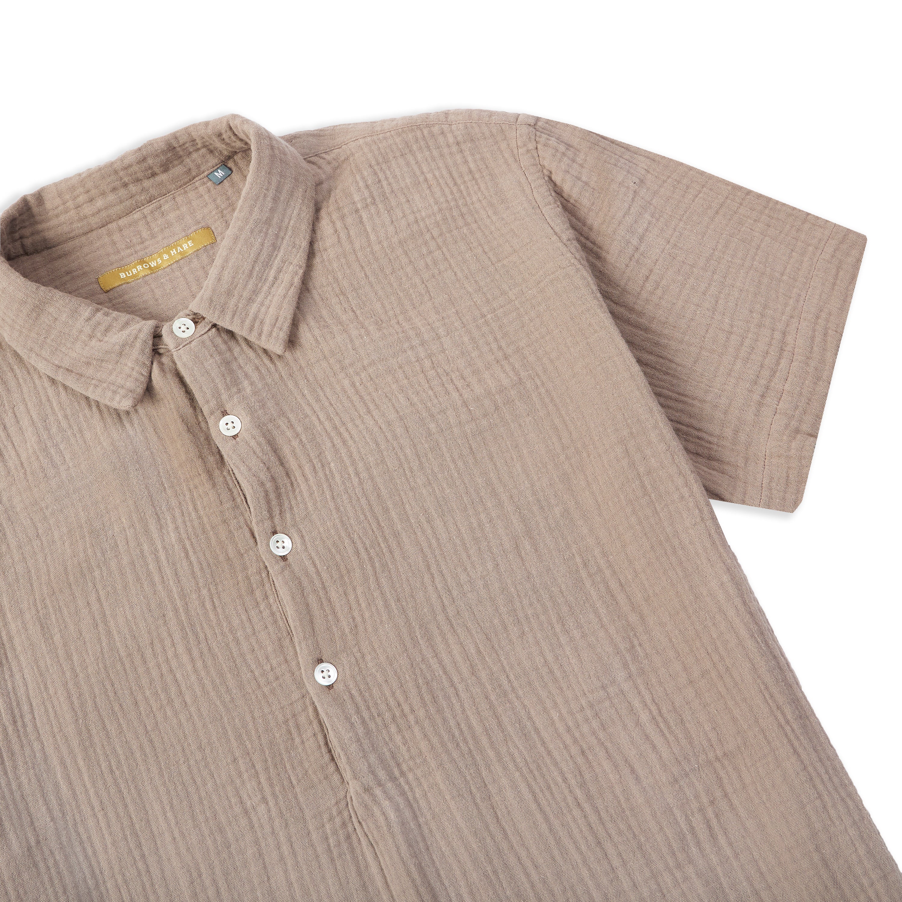 Burrows & Hare Pop Over Short Sleeve Morton Shirt - Brown