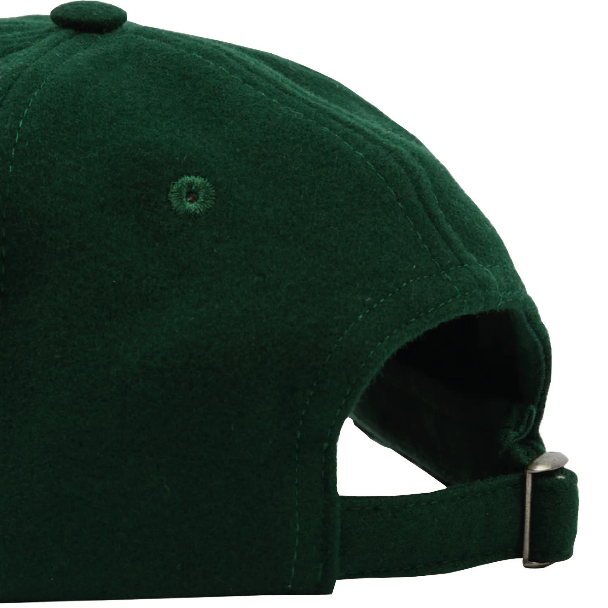 Drake's 'Tea Time' Wool Baseball Cap in Forest Green — side profile view