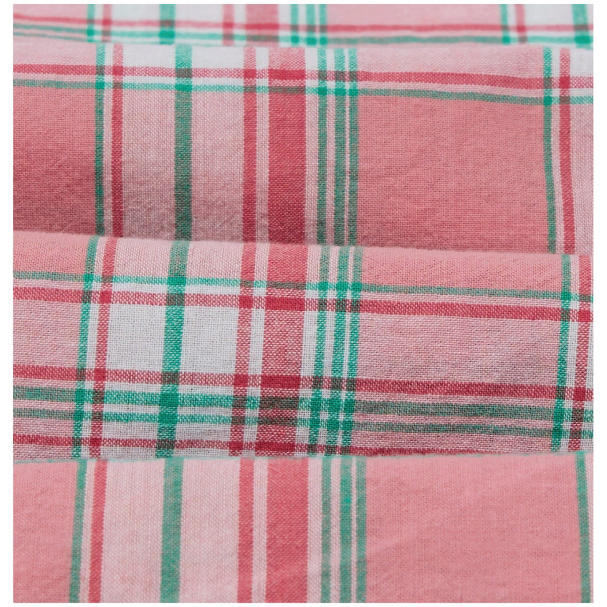 Drake's Madras Check Cotton Button-Down Shirt in Pink, White and Green — madras check fabric detail
