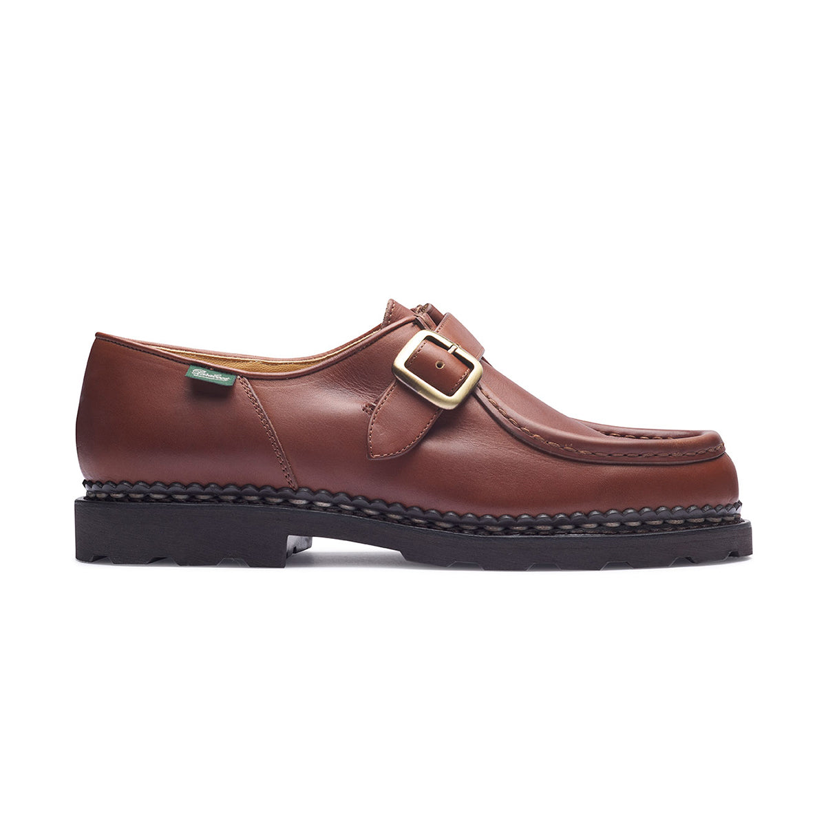 Michael Bride Shoe by Paraboot in Lisse Marron, featuring Norwegian welt construction.