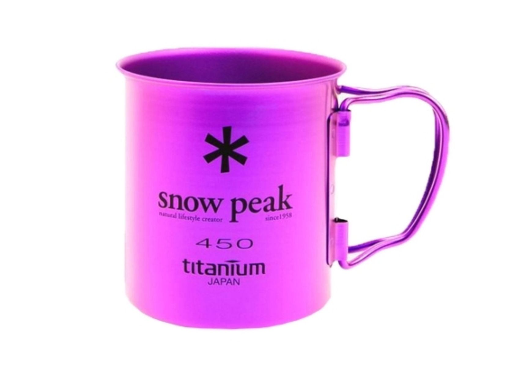 Snow Peak Titanium Double Wall 450 Coloured Mug - Purple in Purple — view 1 of 2 | Burrows & Hare