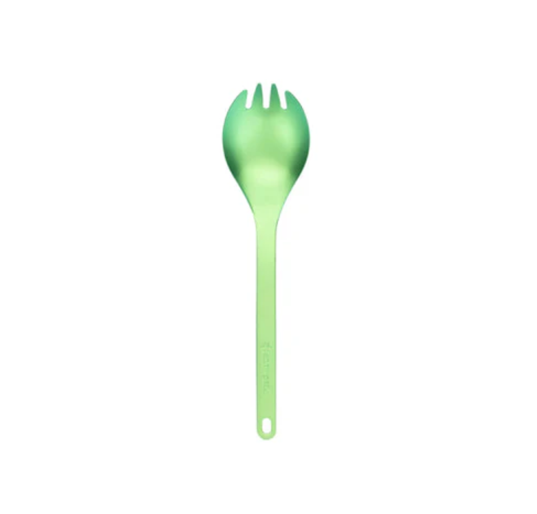 Snow Peak Titanium Colour Spork - Green in Green | Burrows & Hare