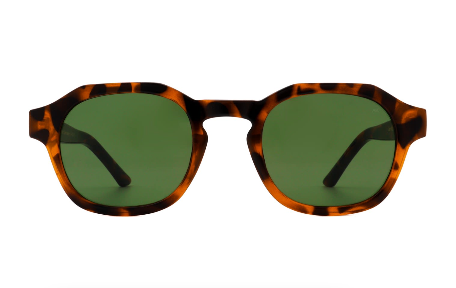 A. Kjærbede sunglasses in Havana with durable polycarbonate lenses and recycled materials.