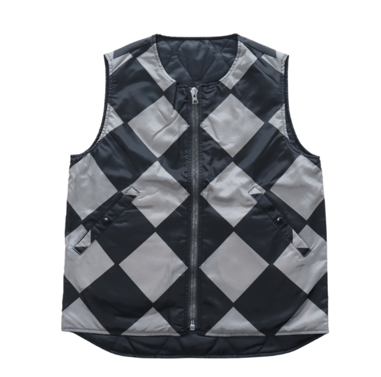 Black Line Crewman Vest by Buzz Rickson's – reversible grey and black design.