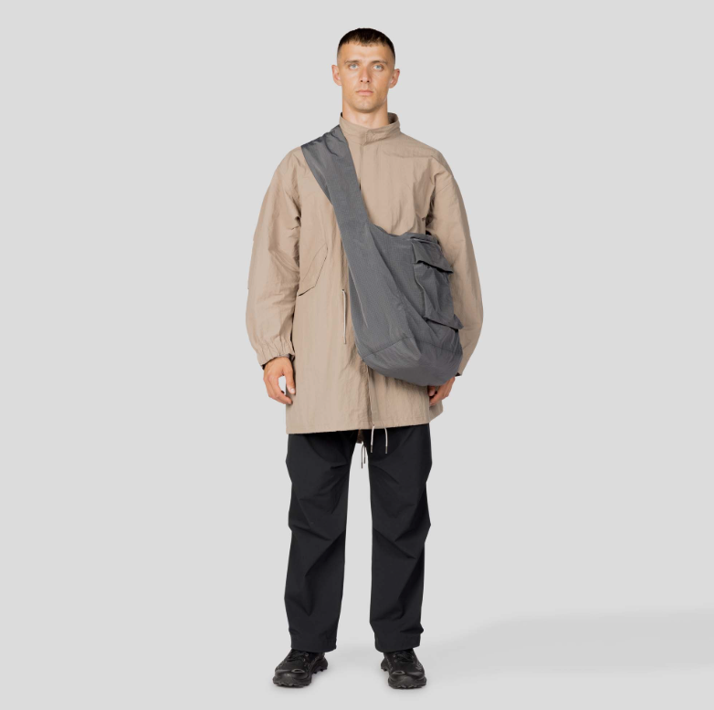 Snow Peak Ripstop Wrap Cross Bag - Charcoal in Charcoal — view 3 of 3 | Burrows & Hare