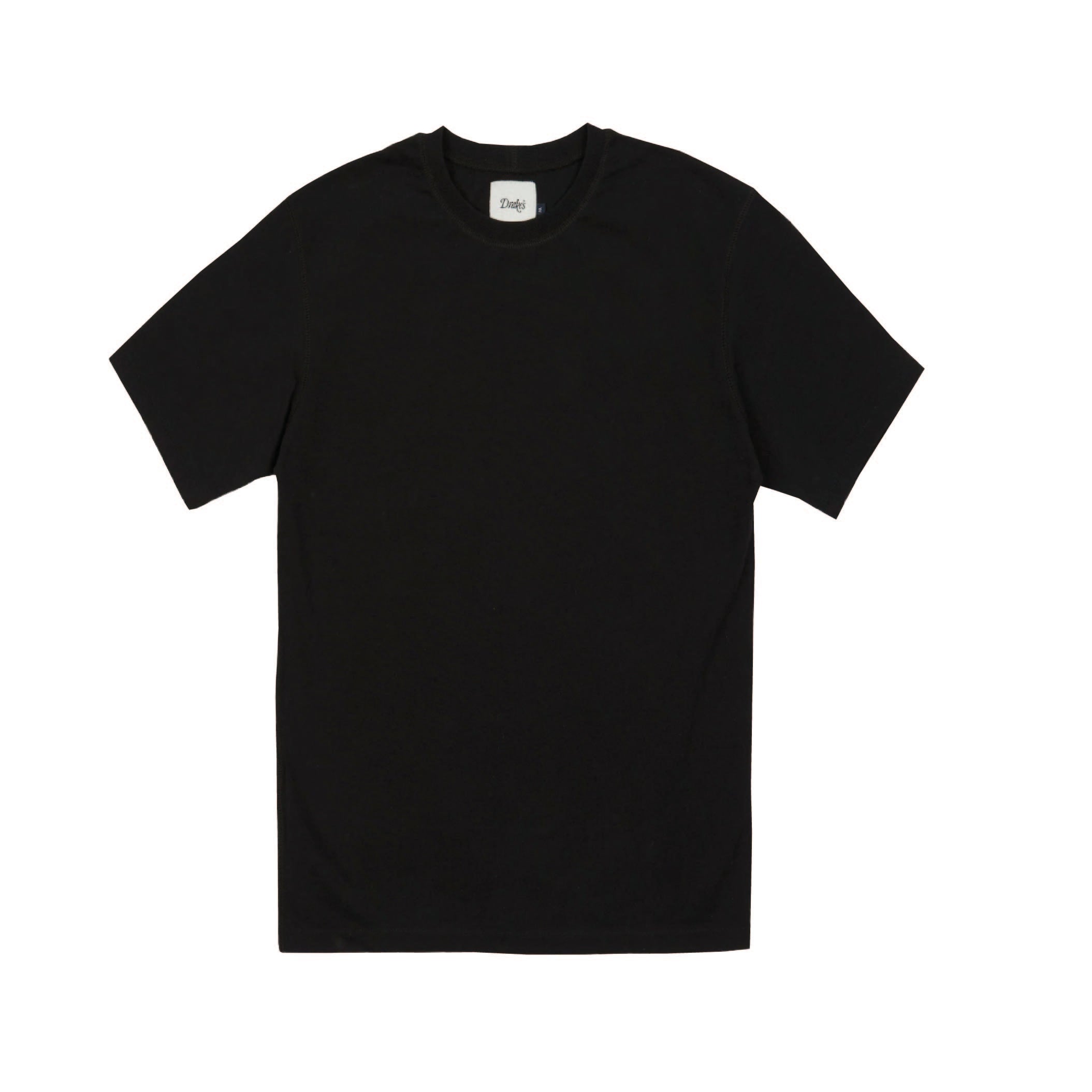 Drake's Short Sleeve Hiking T-Shirt in Black — front view