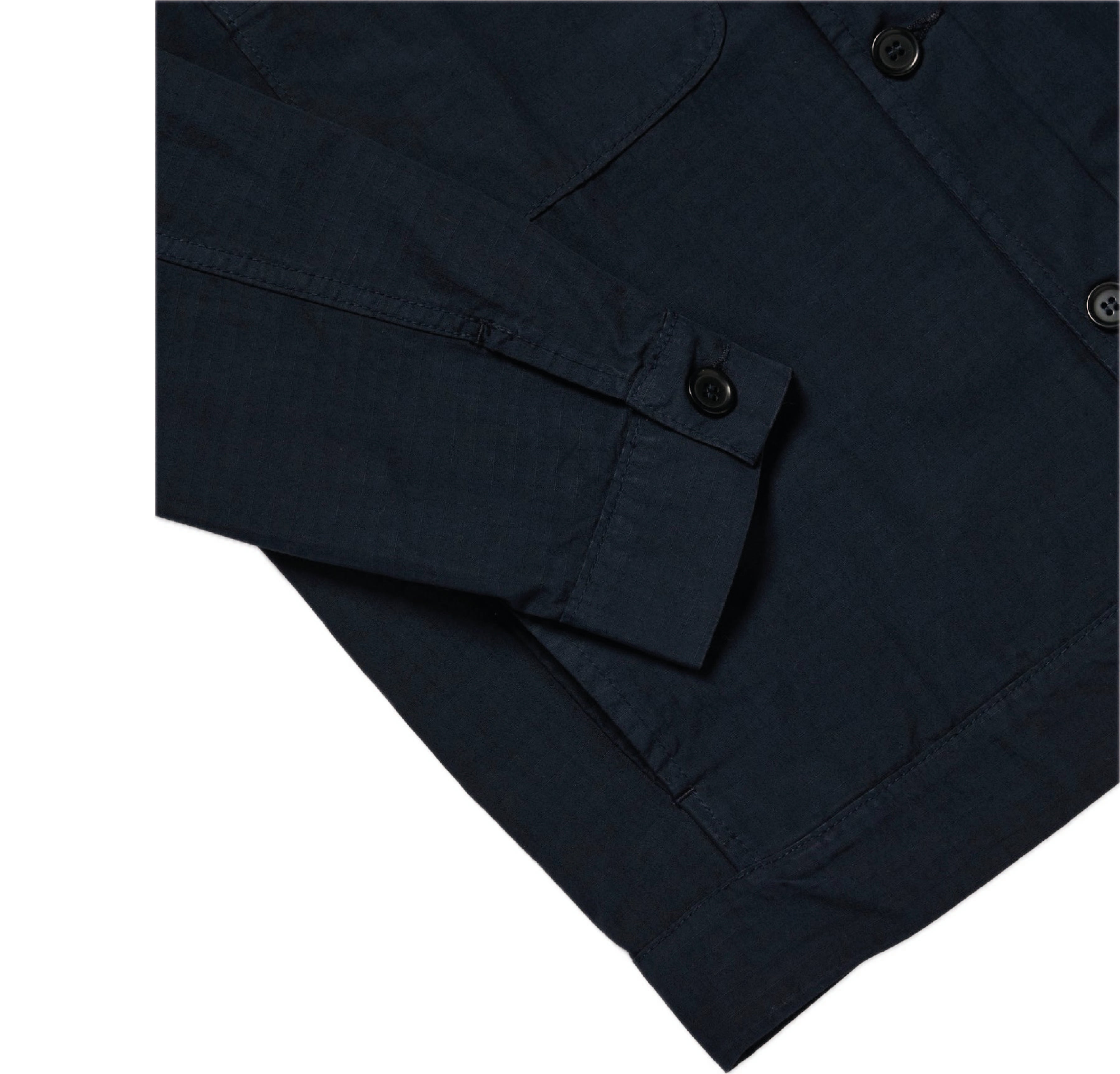 Vetra Organic Ripstop Weaved Bomber Jacket - Navy | Burrows & Hare