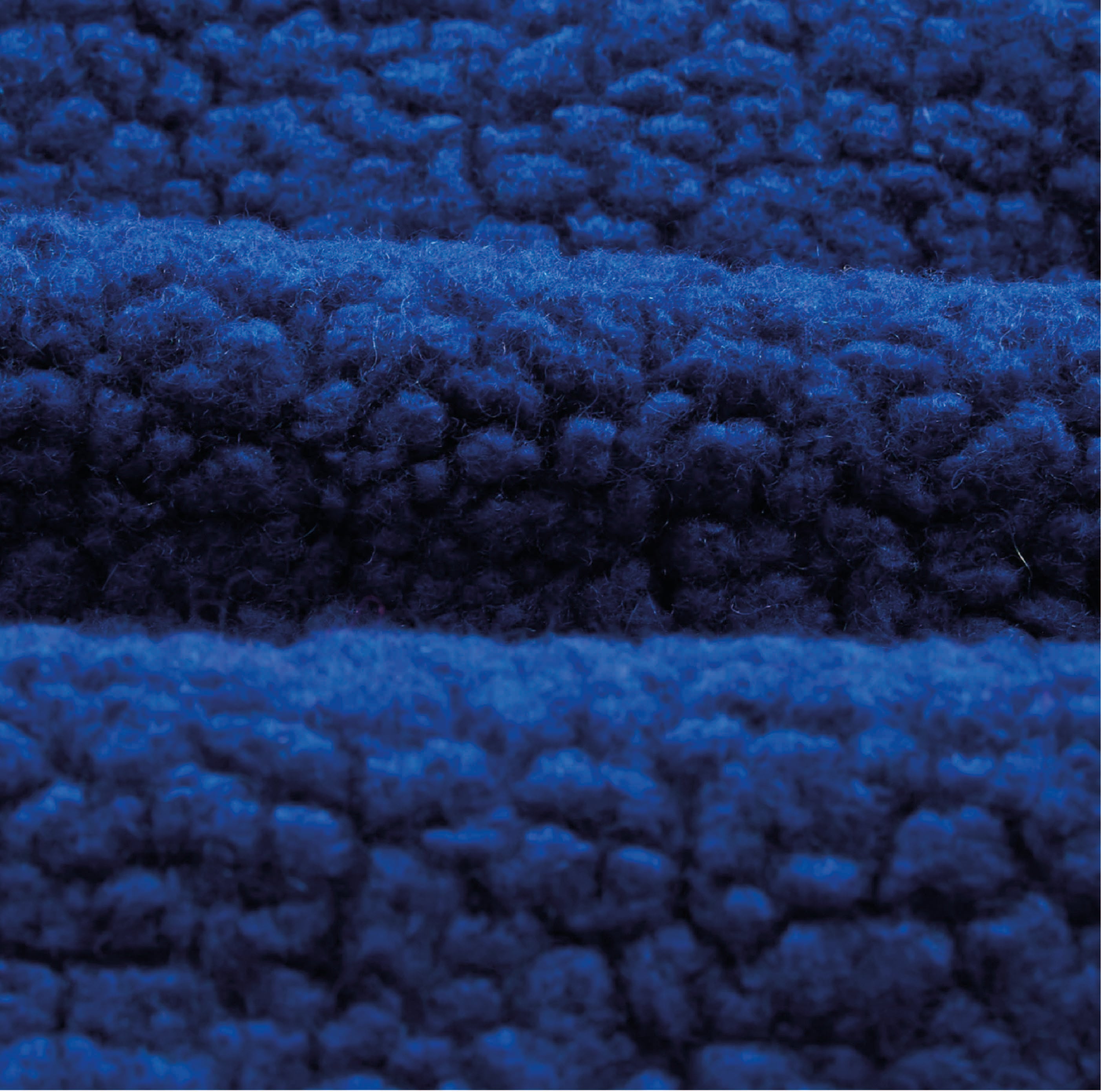 Blue Boucle Wool Zip Fleece Jacket