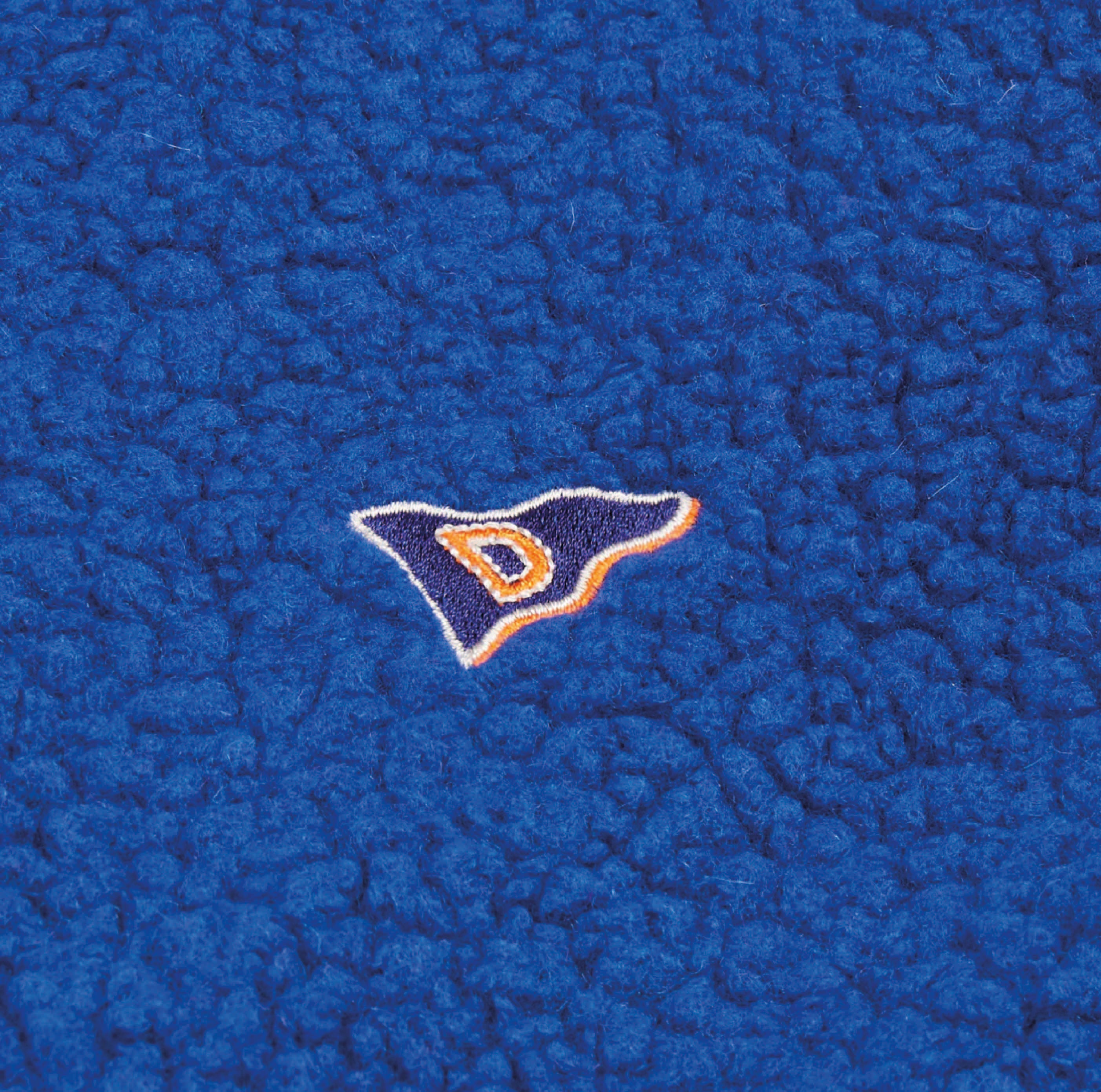 Blue Boucle Wool Zip Fleece Jacket