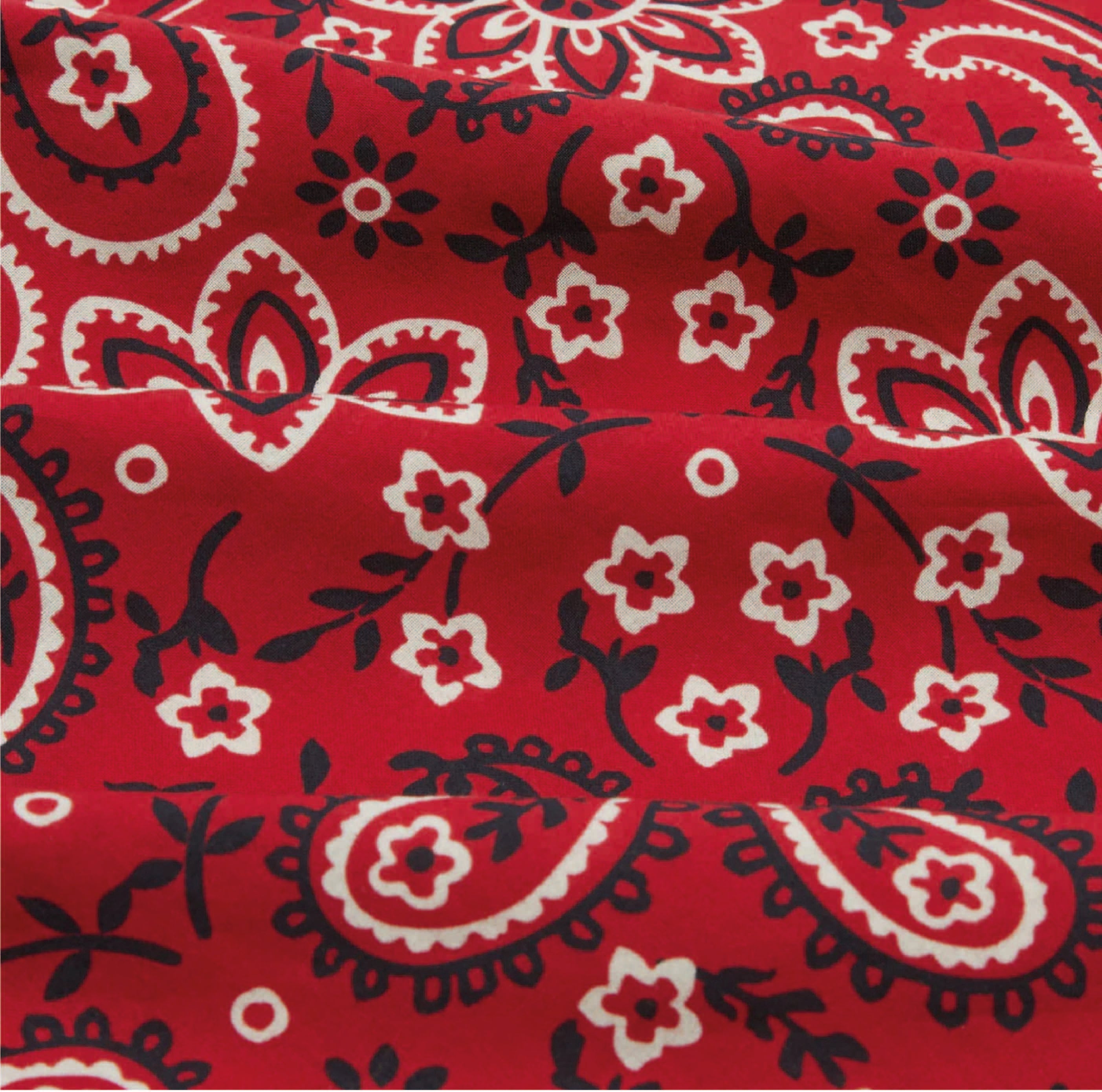 Red Paisley Print Cotton Bandana