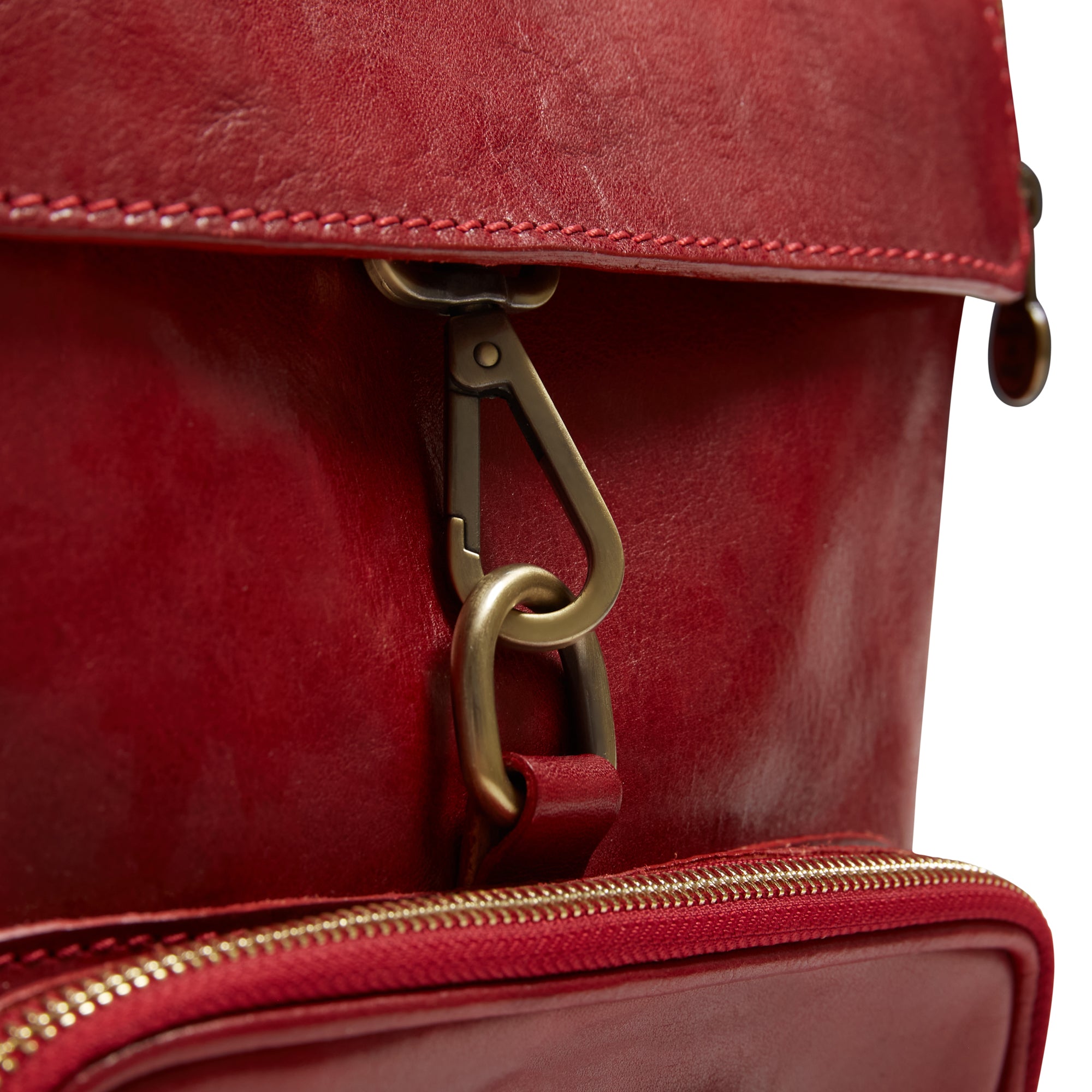 Leather Backpack Red