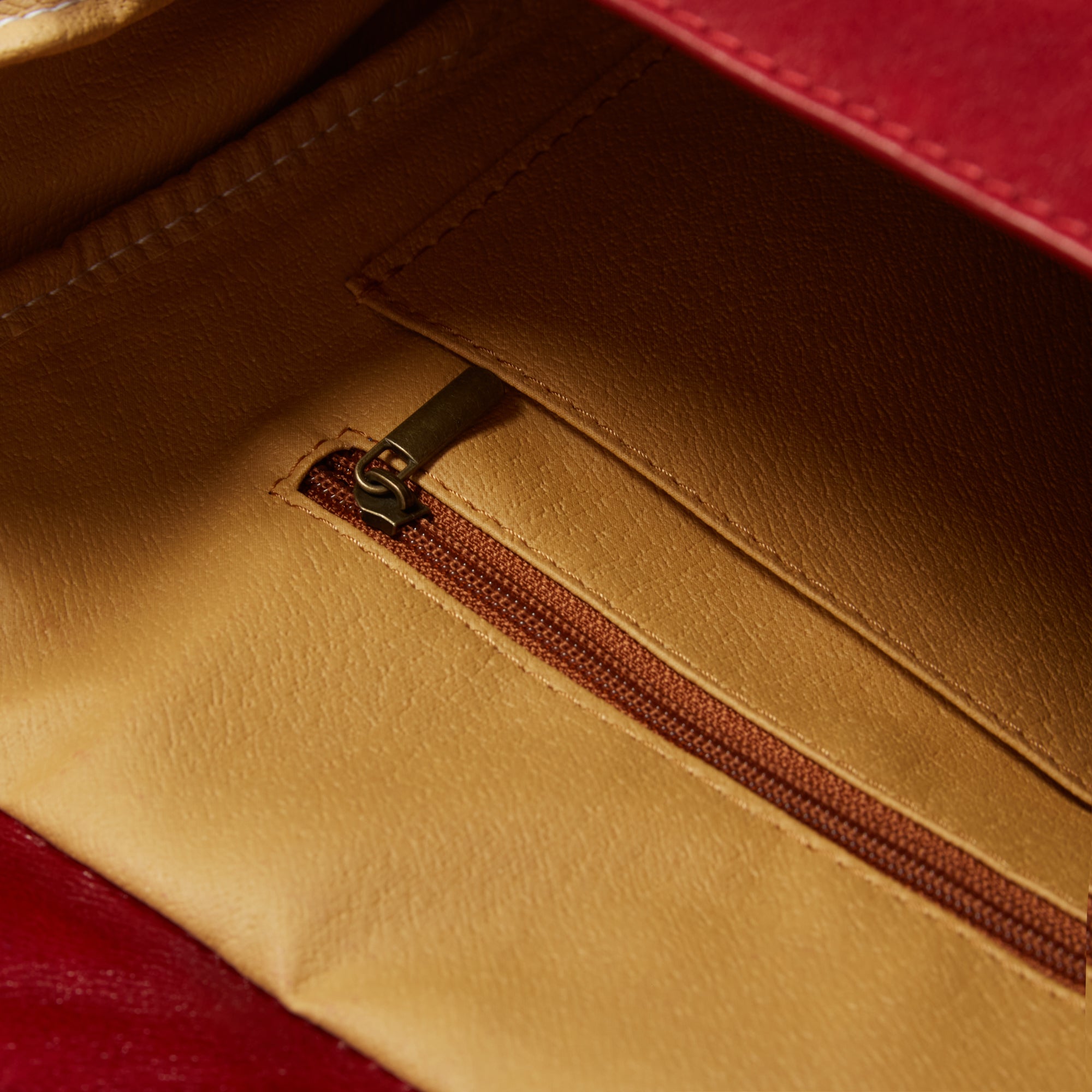 Leather Backpack Red