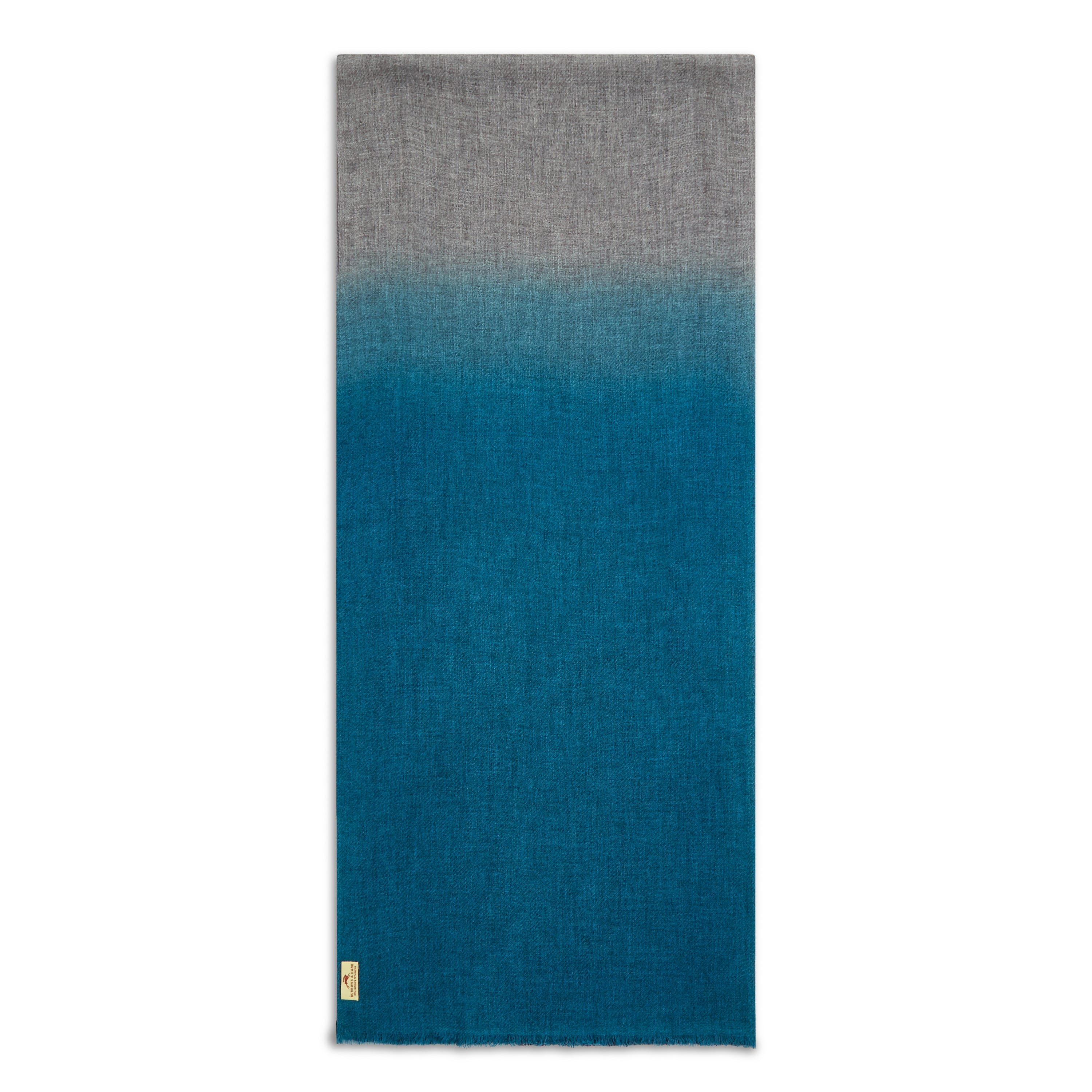 Wool Scarf Teal, Navy & Grey