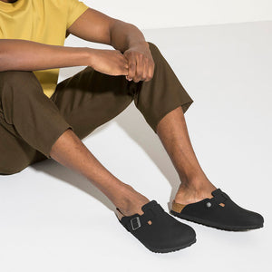 BIRKENSTOCK Boston Clogs - Vegan Birko-Flor Nubuck Black