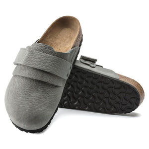BIRKENSTOCK Nagoya Mules - Nubuck Desert Buck Whale Grey