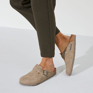 BIRKENSTOCK Boston Clogs - Vegan Desert Dust Gray Taupe