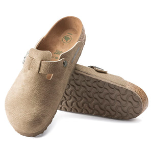 BIRKENSTOCK Boston Clogs - Vegan Desert Dust Gray Taupe