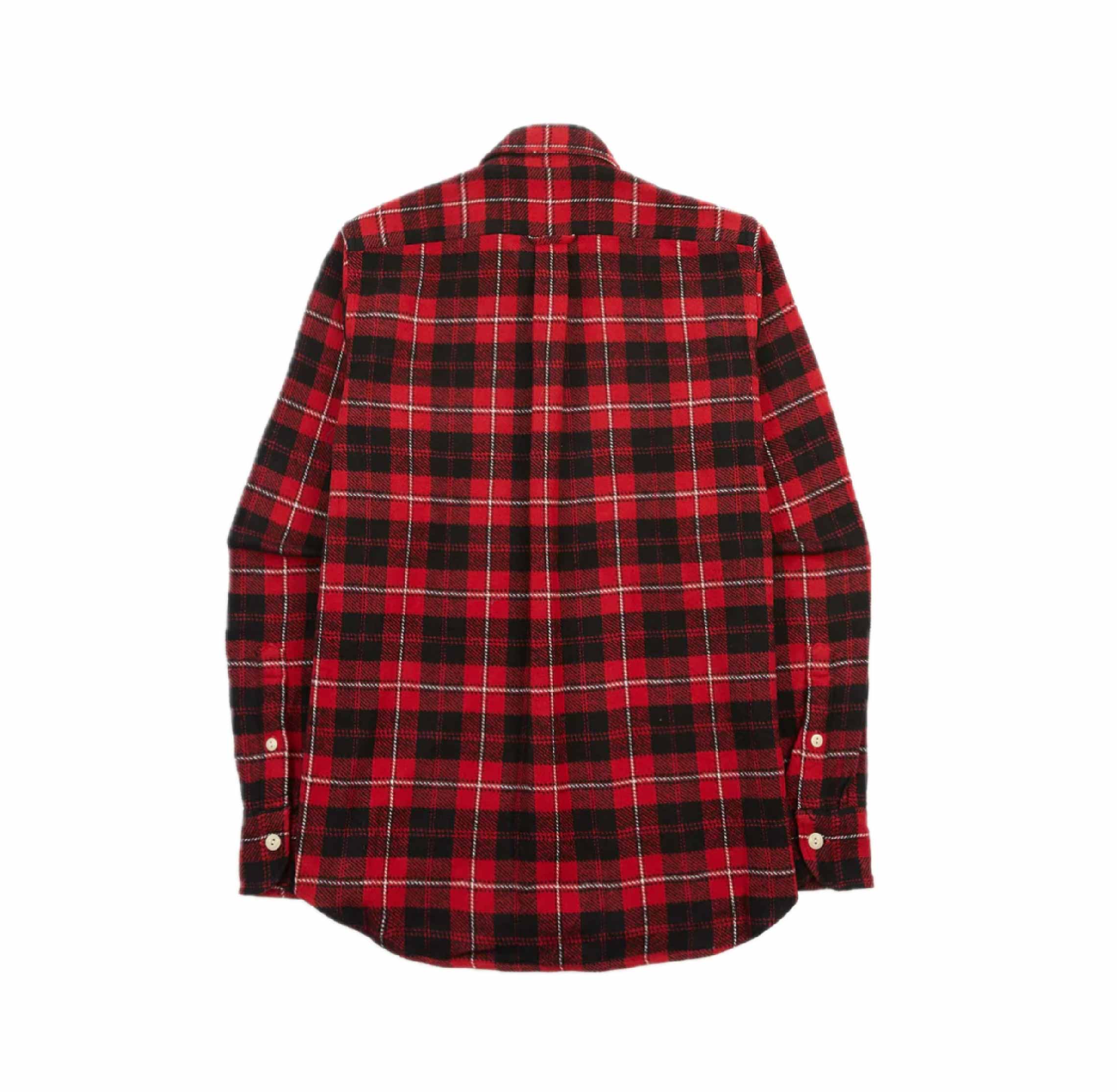 Red Check Cotton Two-Pocket Work Shirt