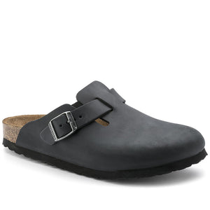 BIRKENSTOCK Boston Clogs - Oiled Leather Black