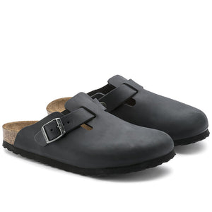 BIRKENSTOCK Boston Clogs - Oiled Leather Black