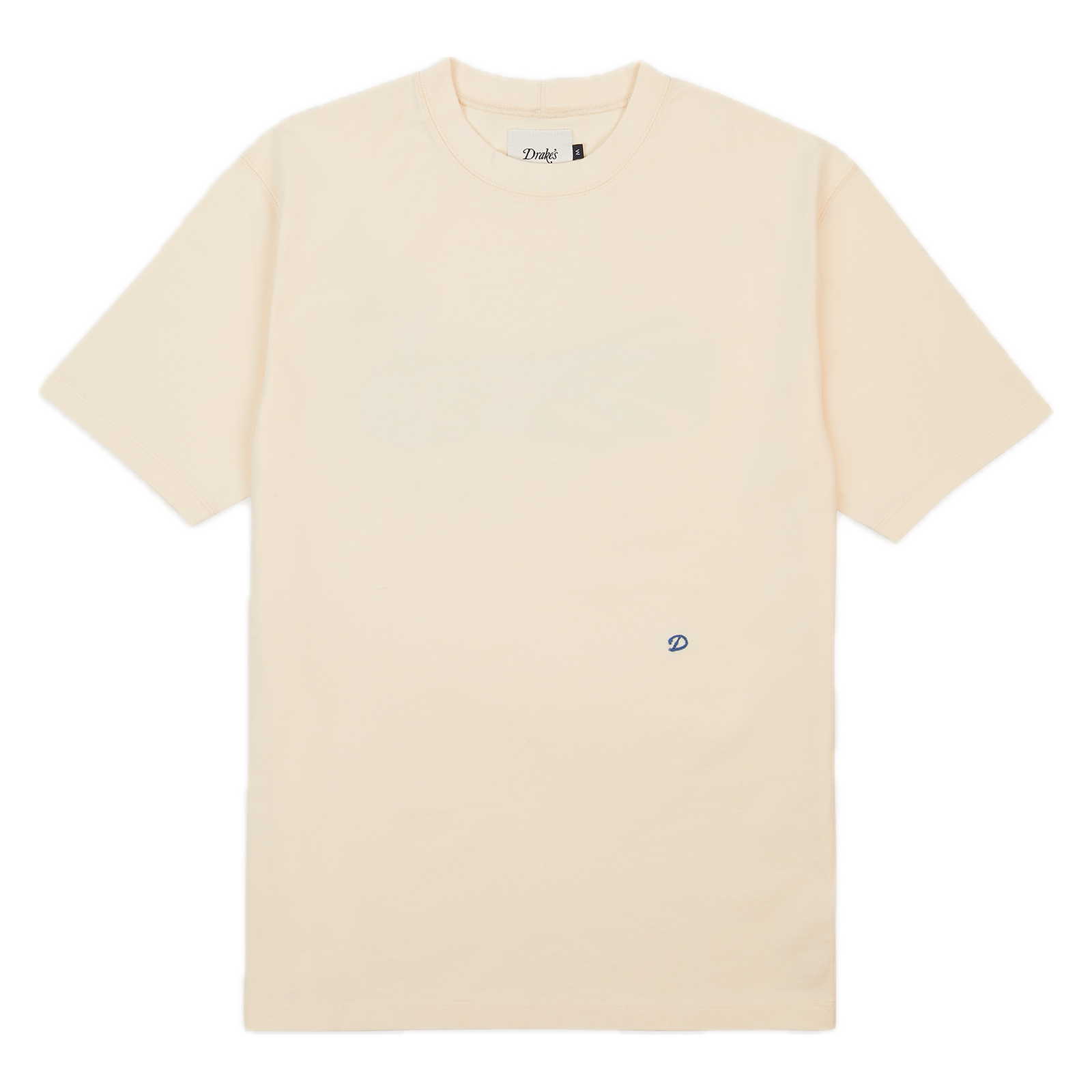 Drake's Peacock Graphic Print SS Hiking Tee; Antique White