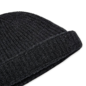 Burrows & Hare Lambswool Beanie Hat - Charcoal