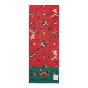 Burrows & Hare Silk Scarf - Dog Red