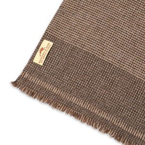 Burrows & Hare Cashmere & Merino Wool Scarf - Brown Houndstooth