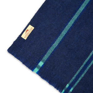 Burrows & Hare Cashmere & Merino Wool Scarf - Blue Stripe