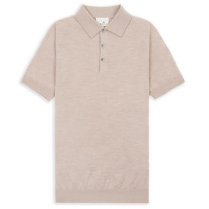 A.B.C.L. Collared Short Sleeve Polo - Sand