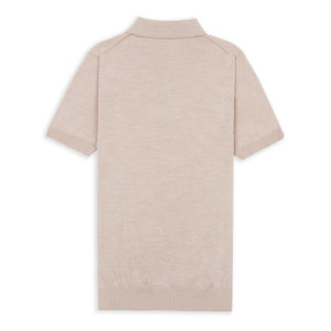 A.B.C.L. Collared Short Sleeve Polo - Sand