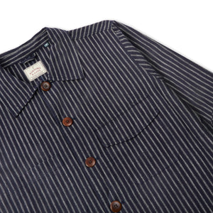 Burrows & Hare Linen & Cotton Jericho Jacket - Navy Stripe