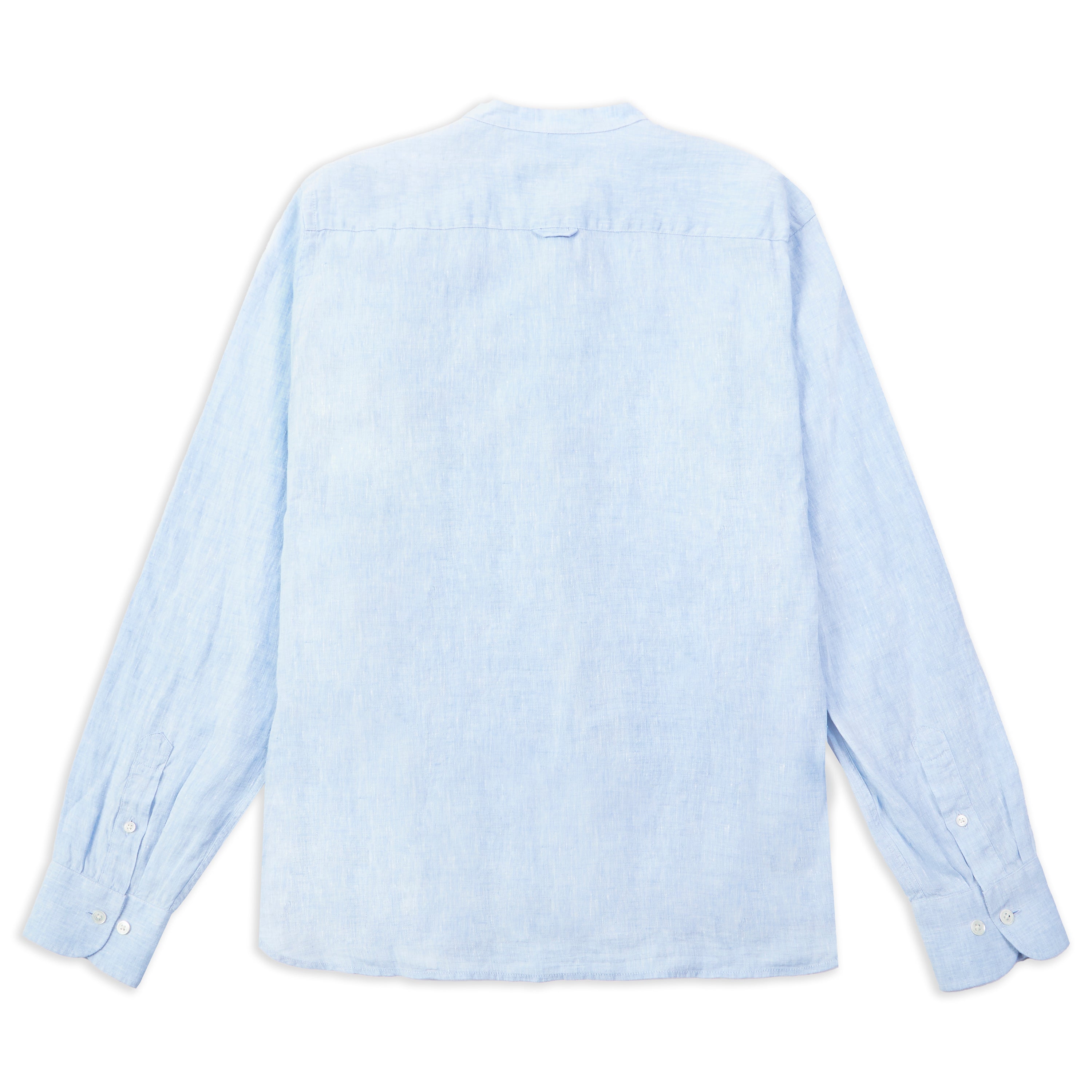 Burrows & Hare Grandad Collar Brooks Shirt - Sky