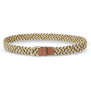 Burrows & Hare One Size Woven Belt - Mustard, White & Navy