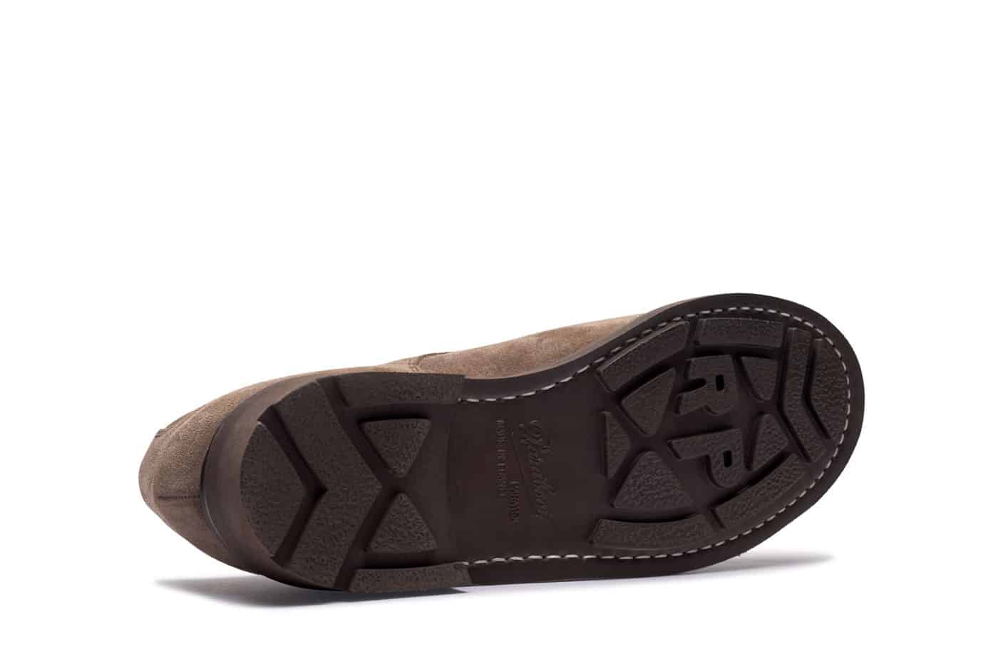 Paraboot Chambord Velours Brun — close-up of full-grain brown velours upper