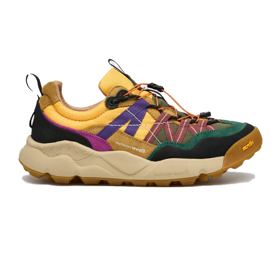 Iwano 2 Uni Suede/Nylon Black-Cognac-Yellow