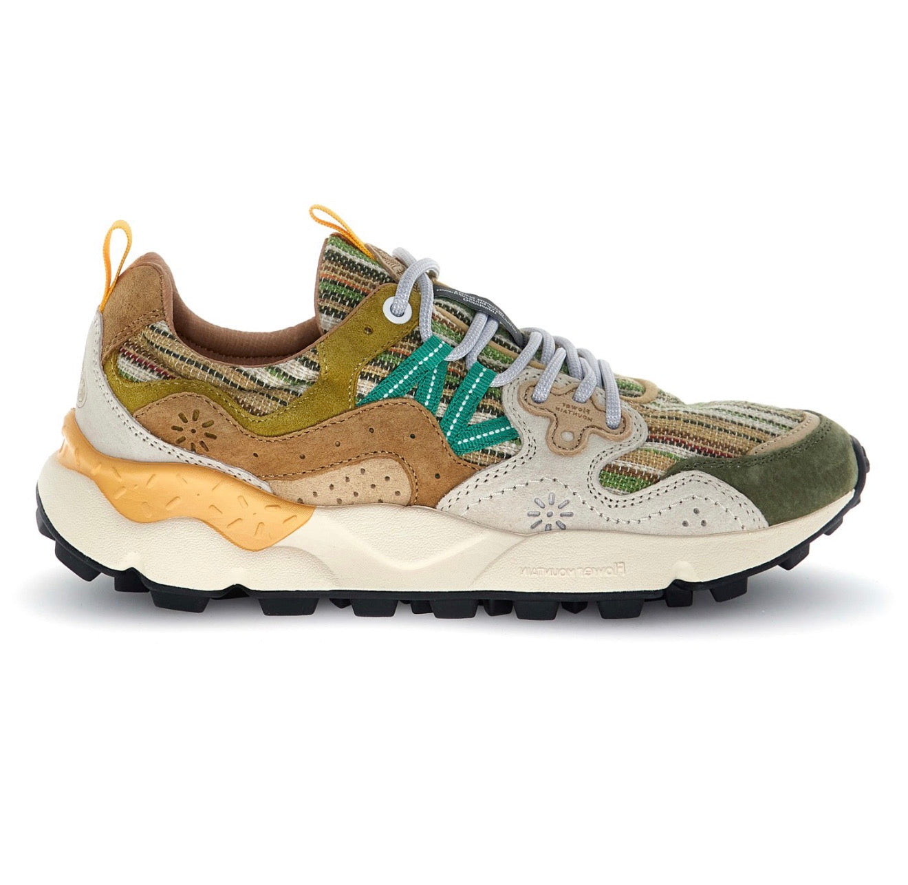 Flower Mountain Yamano 3 Suede/Cotton Military Brown/Cream