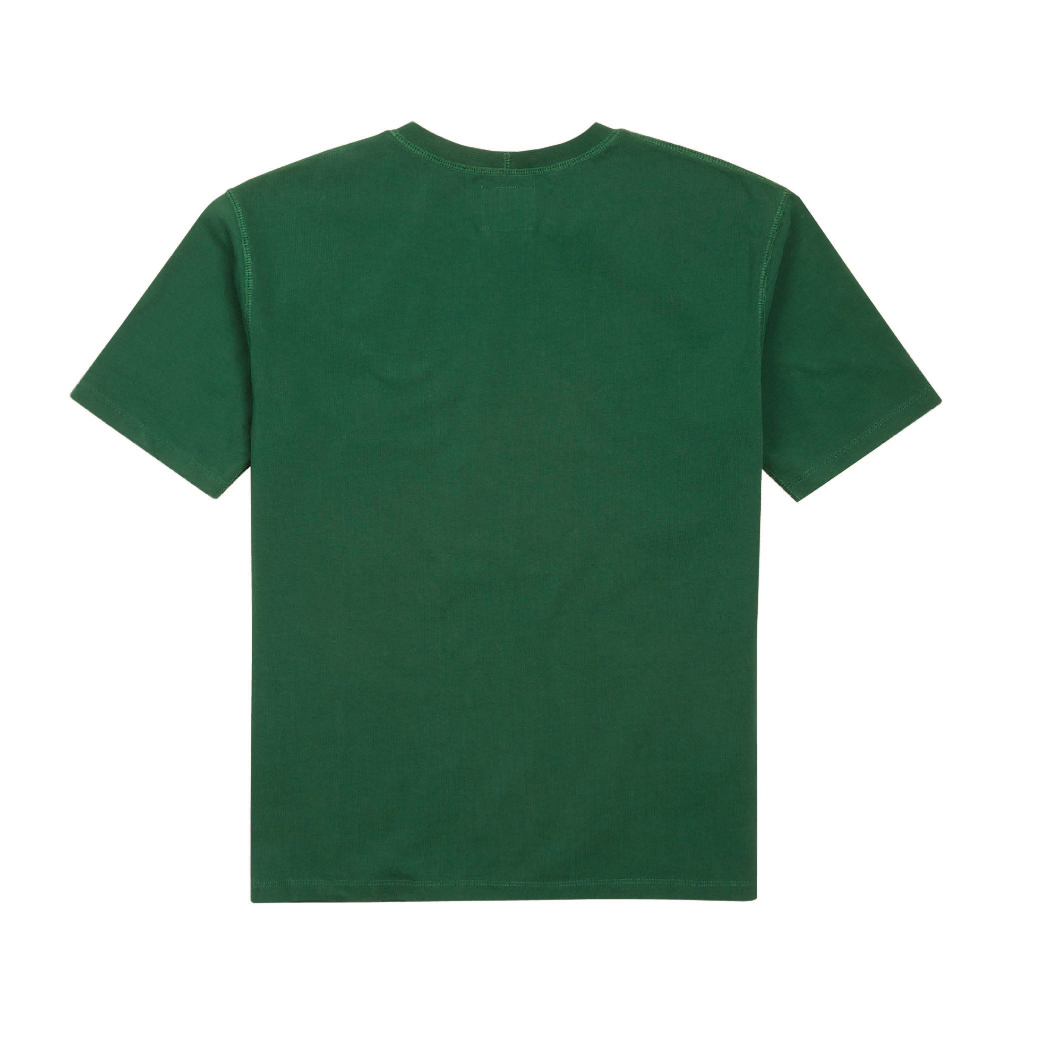 Drake's Short Sleeve Hiking T-Shirt in Forest Green — back view