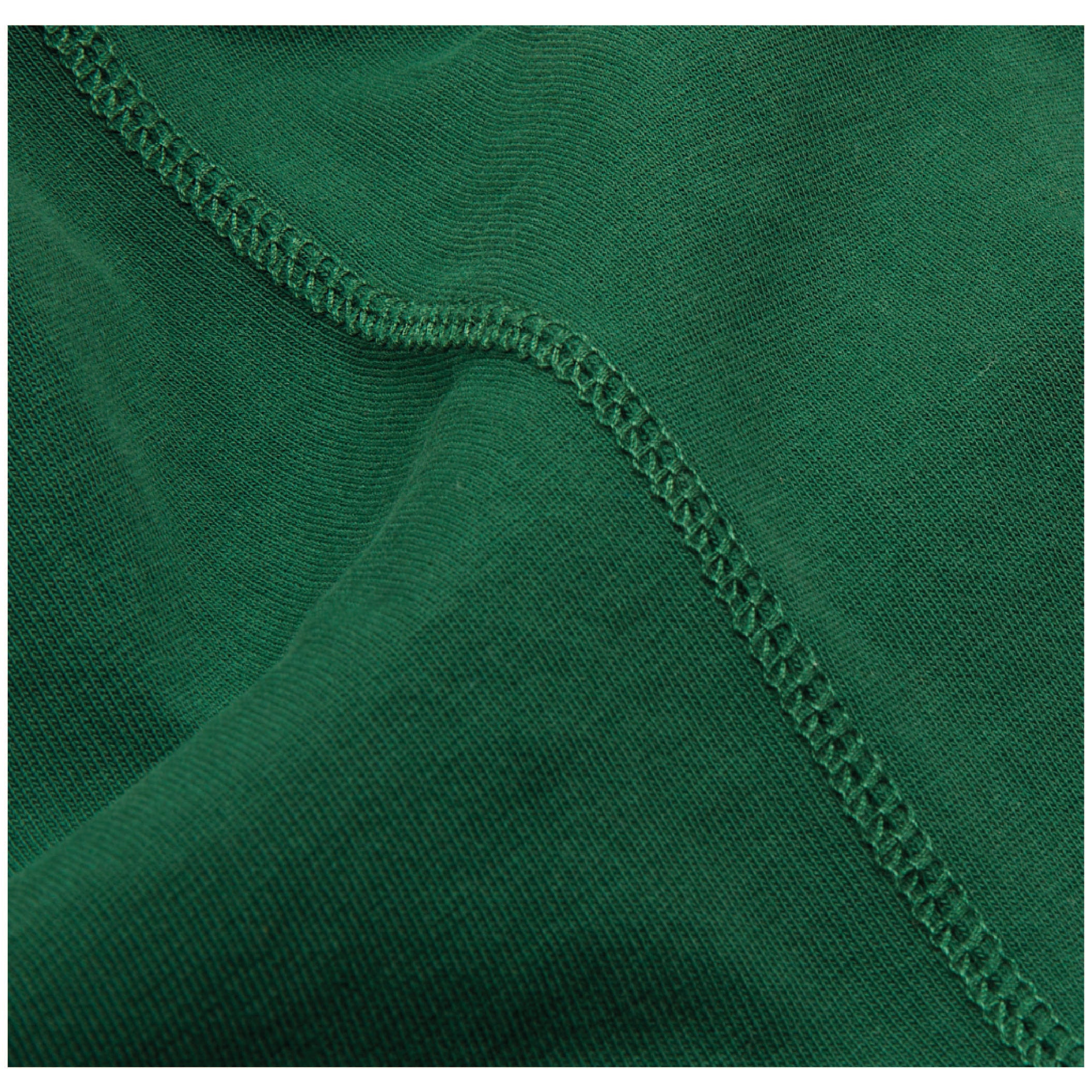 Drake's Short Sleeve Hiking T-Shirt in Forest Green — fabric detail, cotton construction