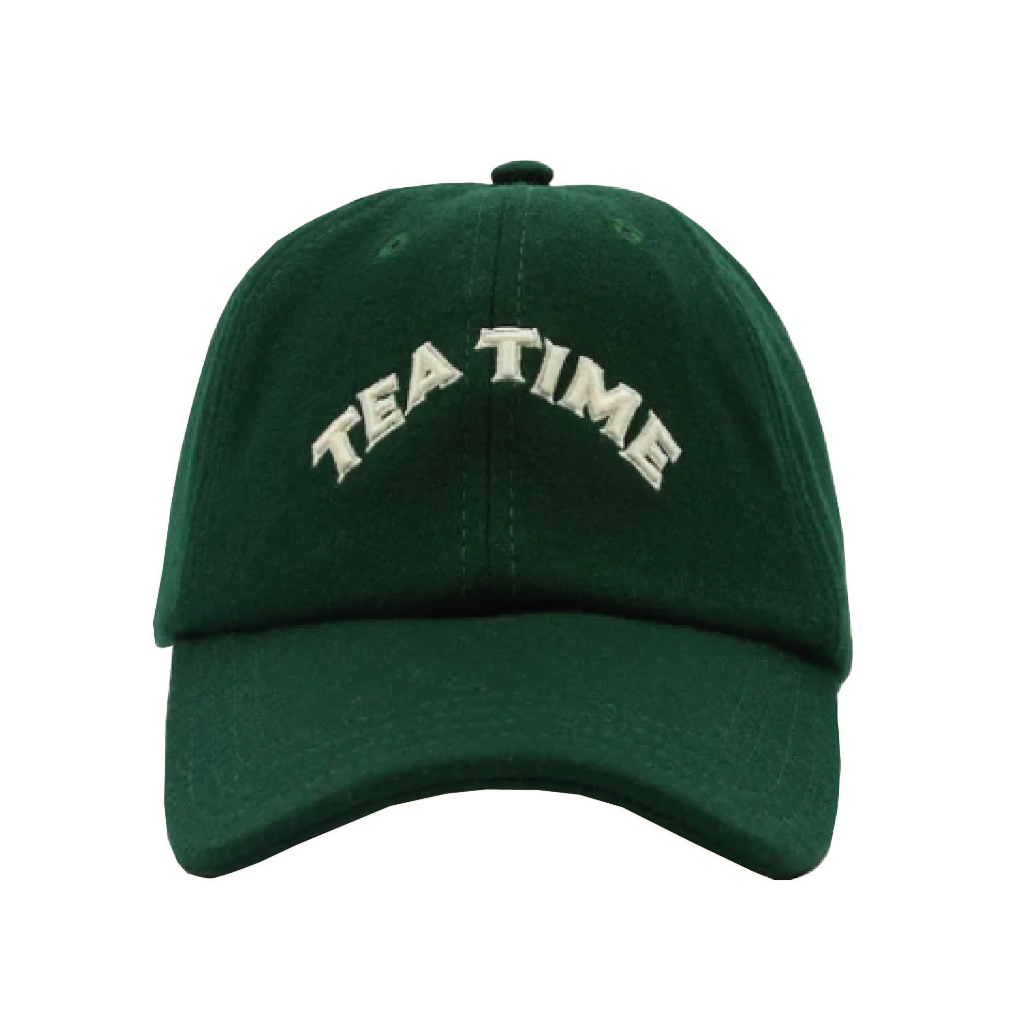 Drake's 'Tea Time' Wool Baseball Cap in Forest Green — front three-quarter view