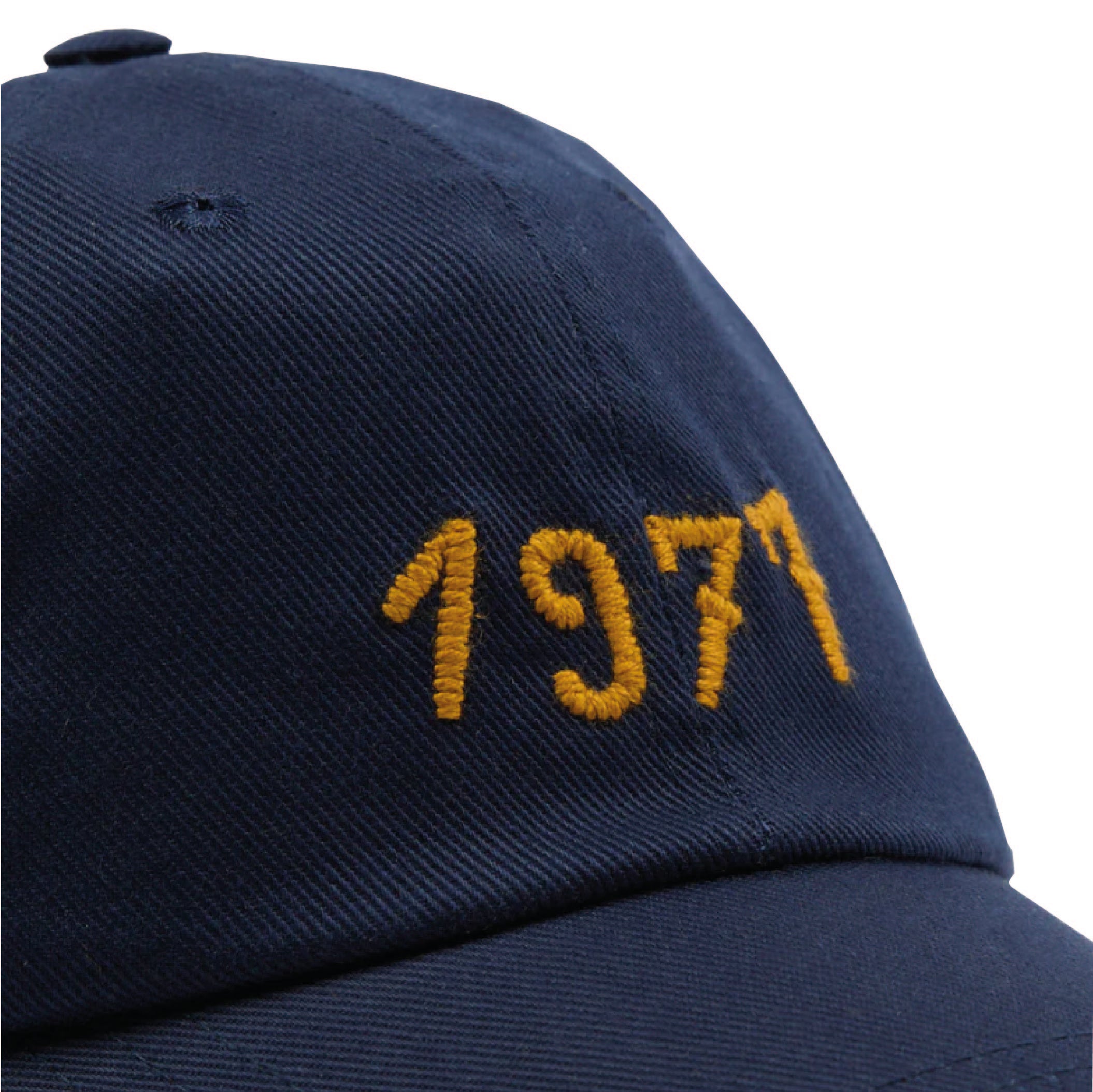 Drake's Chainstitch '1977' Cotton Twill Baseball Cap in Navy — side profile view