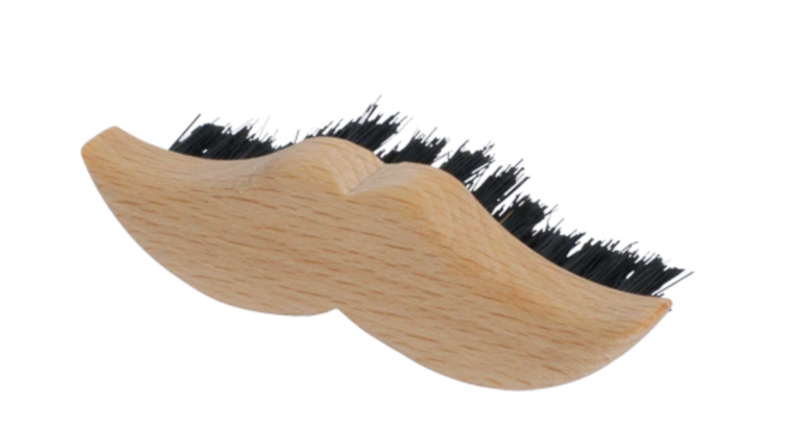 Redecker Beard Brush - Moustache, oiled beechwood and wild boar bristle, made in Germany.
