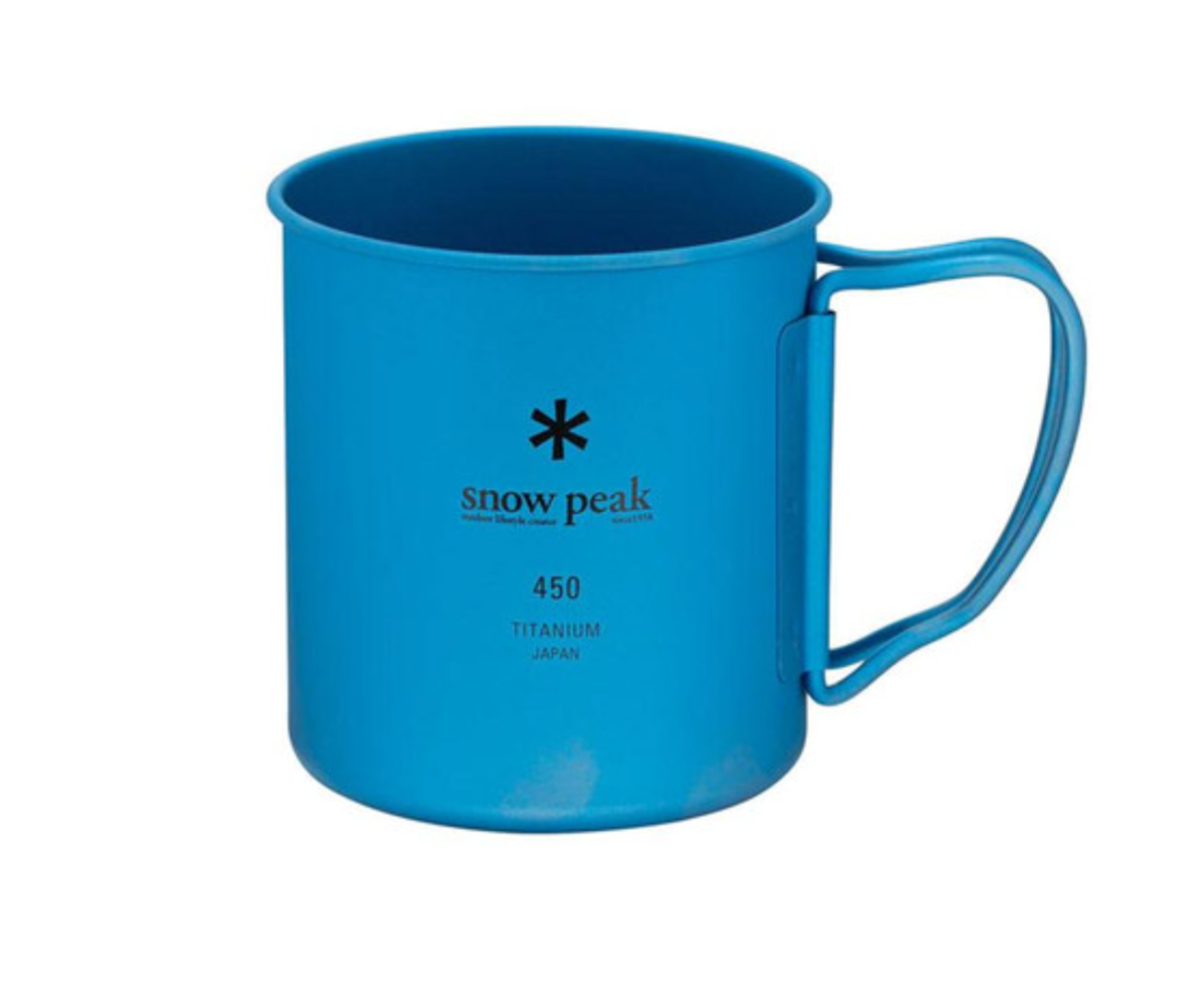 Snow Peak Titanium Double Wall 450 Coloured Mug - Blue in Blue — view 1 of 2 | Burrows & Hare
