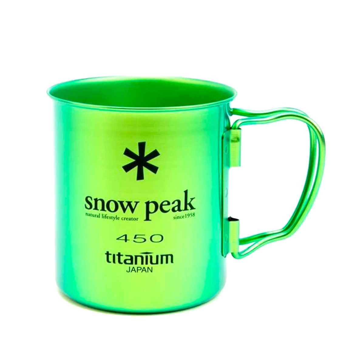 Snow Peak Titanium Double Wall 450 Coloured Mug - Green in Green — view 1 of 3 | Burrows & Hare