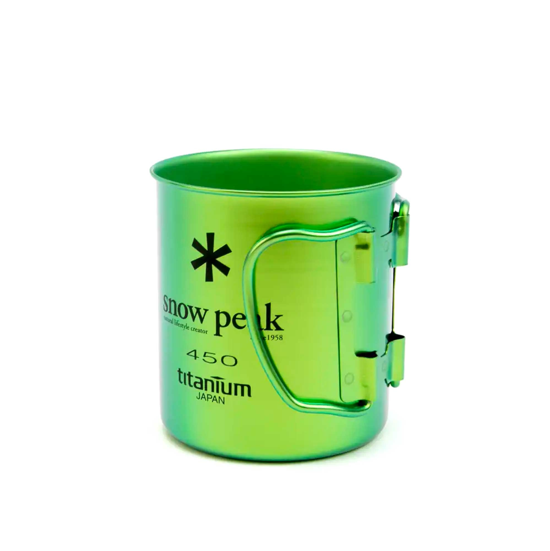 Snow Peak Titanium Double Wall 450 Coloured Mug - Green in Green — view 2 of 3 | Burrows & Hare